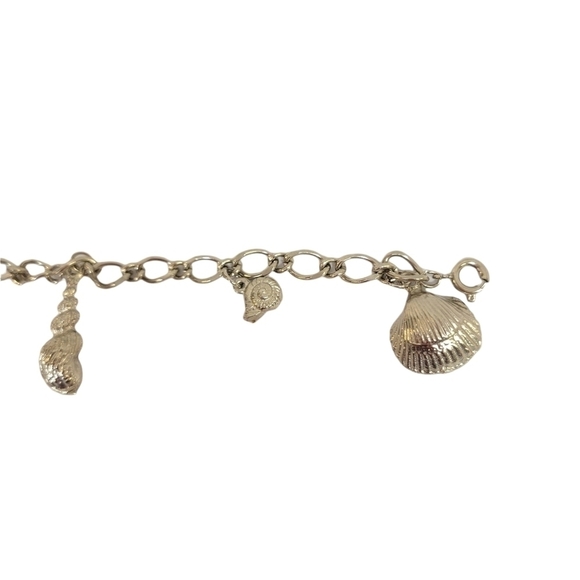 Seashell Ocean Themed Silver Charm Bracelet - Picture 3 of 4